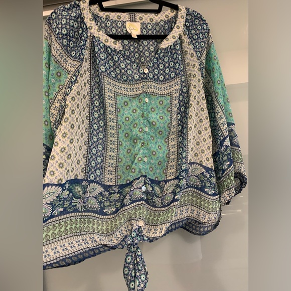 Pre-Owned, Anthropologie Fig and Flower, Paisley Blouse, Size Large, Preowned - Picture 2 of 6